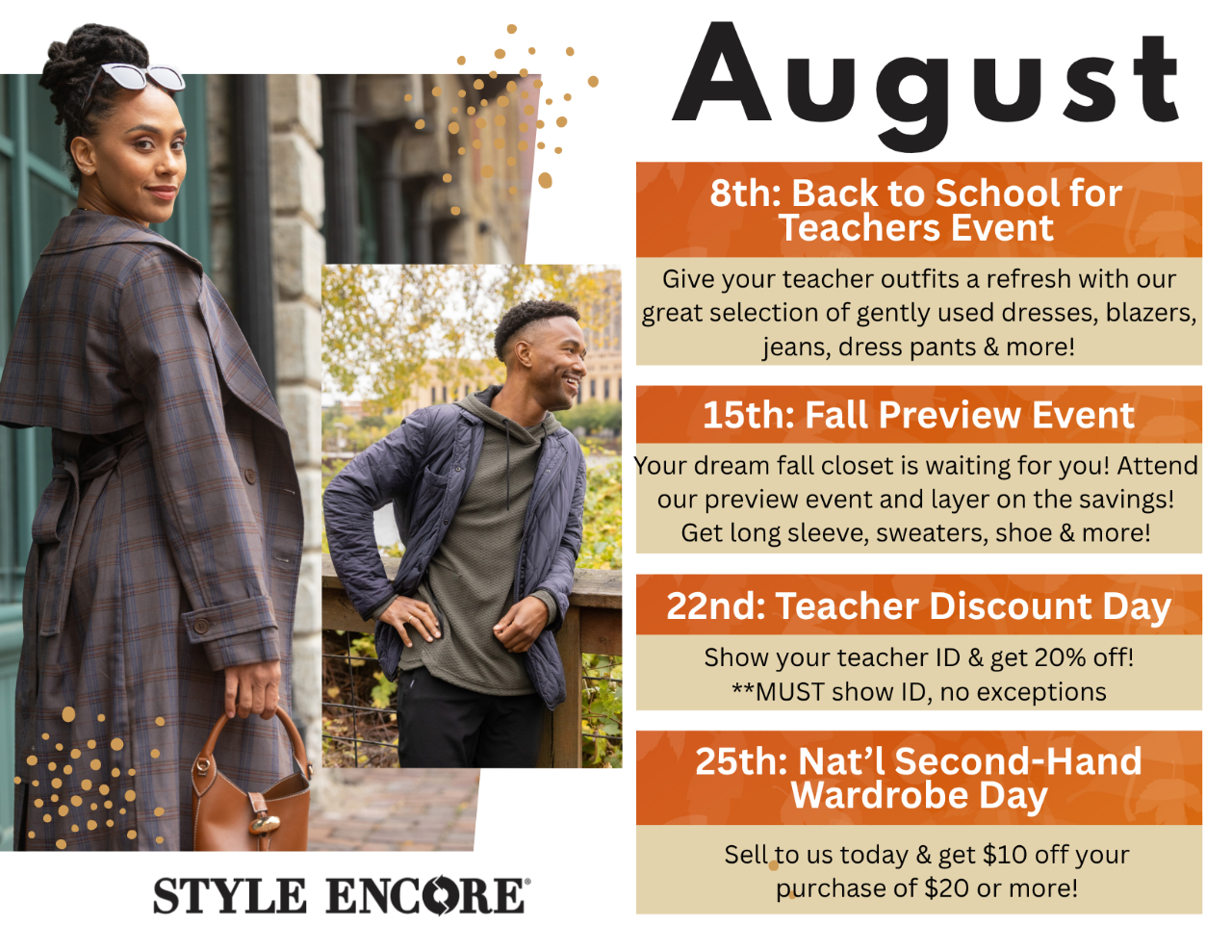 Don't miss out on our limited time events this August